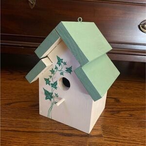 Wooden Birdhouse with Ivy Design
